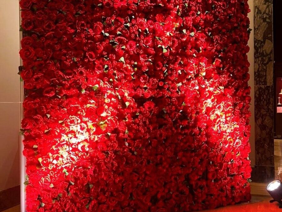 Red Toronto Flower Wall Rental