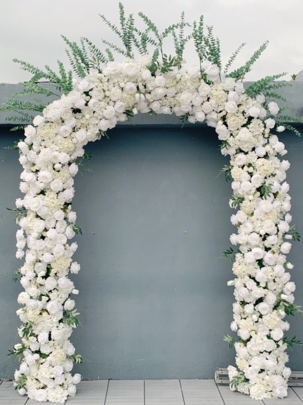 White Champagne Flower Archway Toronto