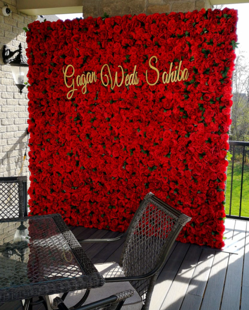Hamilton Party Rental-Red Flower Wall