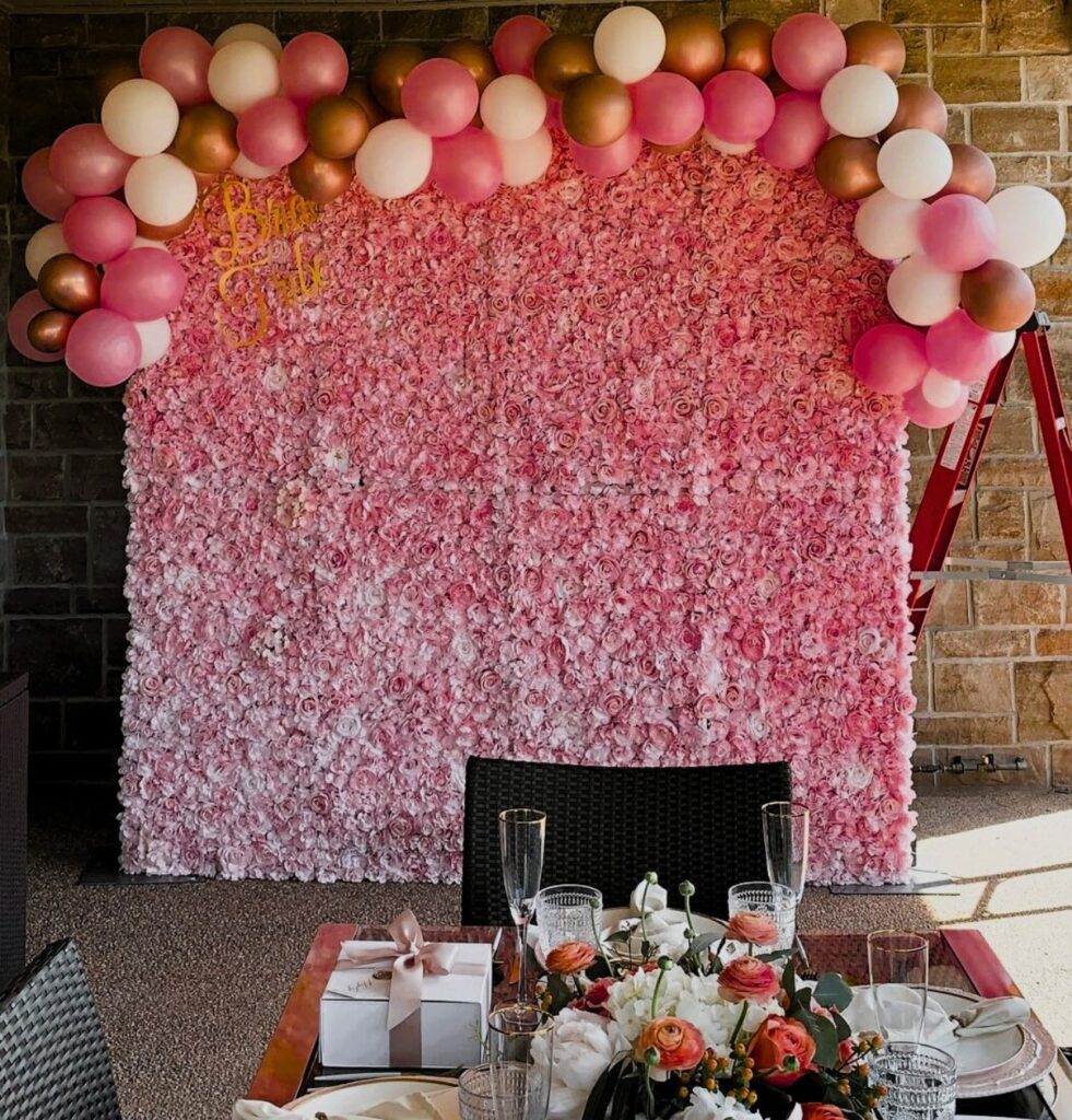 Pink Barrie Flower Wall Rental