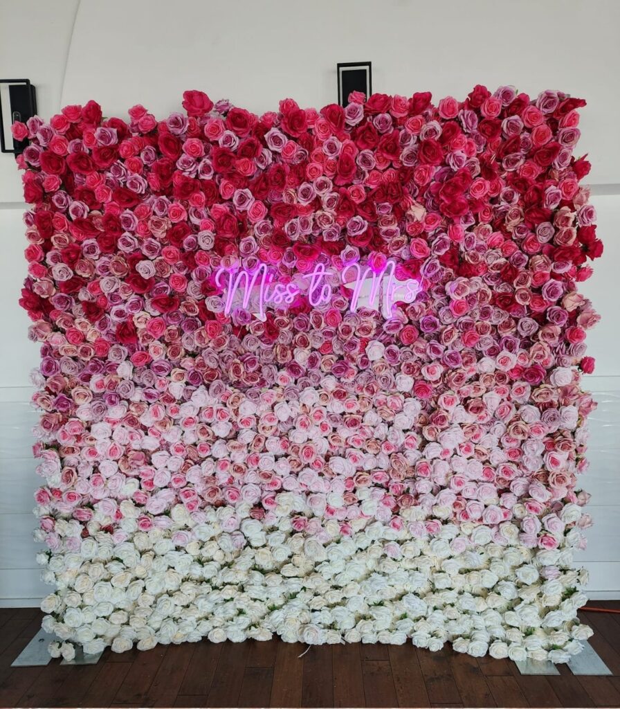 Red Toronto Flower Wall Rental