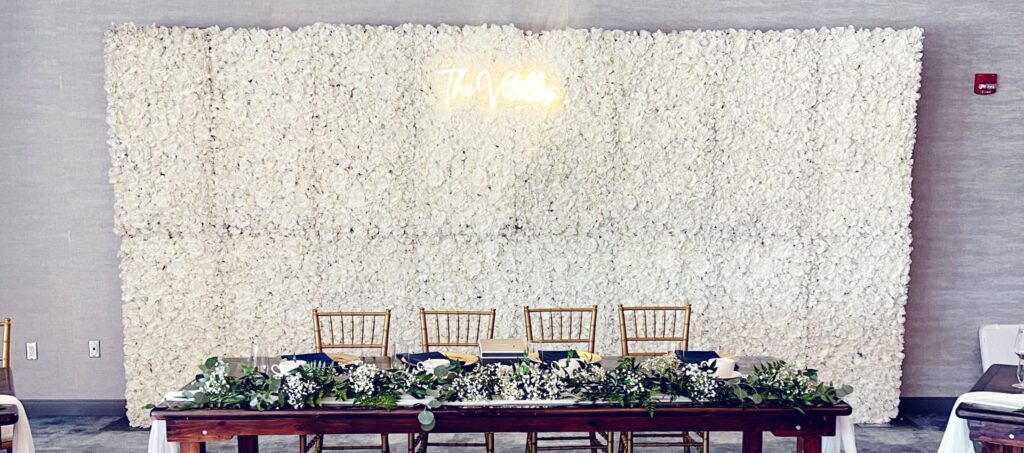 White Toronto Flower Wall Rental